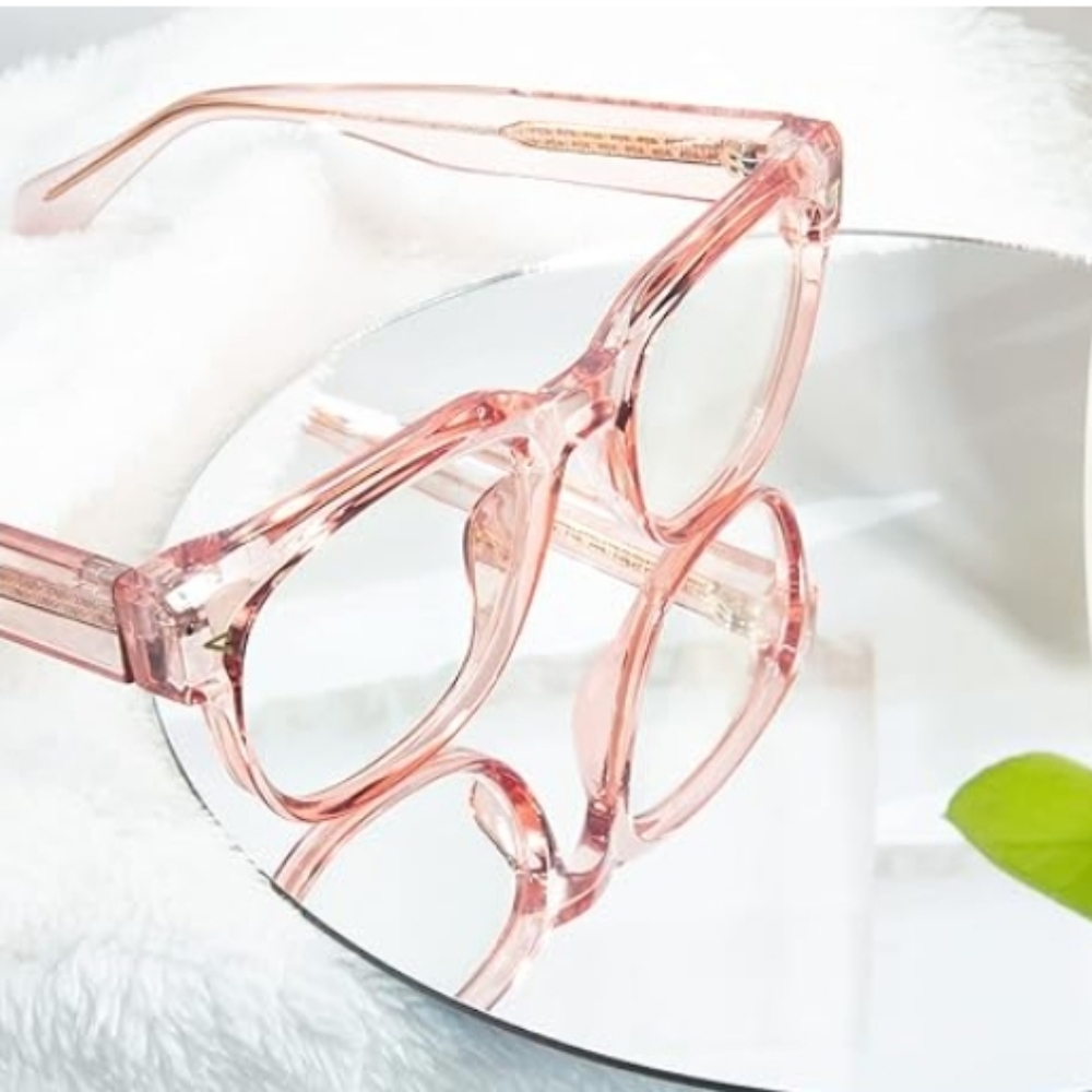 Square Blue Light Blocking Glasses Anti Glare Computer Pink Frame Eyeglasses